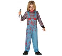 Fiestas Guirca – Costume enfant Combinaison Muñeca Poseída 3-4 ans Bleu et multicolore