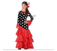 Déguisement pour Adultes Flamenca Noir Rouge Espagne