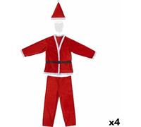 Déguisement pour adultes Père Noël taille unique Blanc Rouge (4 pièces)