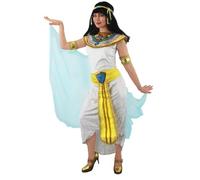 Déguisement pour femme de la Reine du Nil avec une robe + une ceinture + une collerette + bracelets + bandeau pour la tête. Idéal pour les enterrements de vie de jeune fille. ( XXLarge )