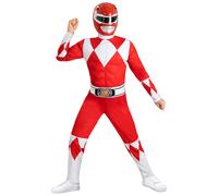 Déguisement Power Ranger Rouge Musclé Enfant - Taille: 10 À 12 Ans