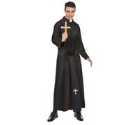Déguisement prêtre avec col blanc homme - XL L