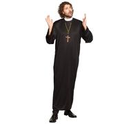 Boland 83815 - Costume adulte prêtre, taille M-L, toge avec col, curé, saint, ensemble de costume, carnaval, fête à thème