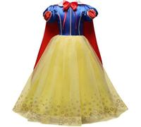 Déguisement Princesse Blanche Neige IWEMEK - Robe de Carnaval Conte de Fée pour Fille de 3 à 8 ans 3-4 ans
