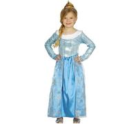 Déguisement - Princesse des glaces bleu - Robe longue en tulle - Haut satiné - Diadème doré 5-6 ans