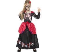 Déguisement Princesse Des Roses Fille Dia De Los Muertos 4 À 6 Ans Violet