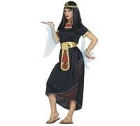 Fiestas Guirca - Costume Cleopatra Negra Adulte - Robe, Ceinture et Col - 38-40 (M) - Noir