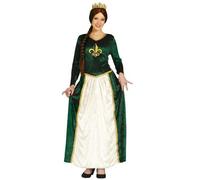 FIESTAS GUIRCA Déguisement Reine Médiévale pour Femme - Robe Verte de Princesse - Costumes Historiques pour Femme Taille S 36-38