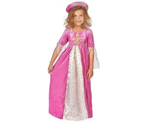 Déguisement princesse médiévale rose et or fille Jadeo