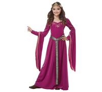Déguisement Princesse Médiévale Velours Rose Fille - Taille: L 10 - 12 Ans (148 Cm) Rose
