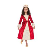 Déguisement Princesse Tudor Rouge Pour Fille (Taille 7-9a) Multicolore