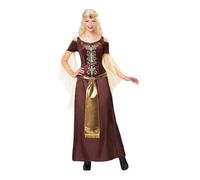 Déguisement Princesse Viking - WIDMANN - Femme - Multicolore - Robe et coiffe - Taille L XL