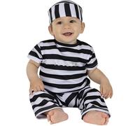 Déguisement prisonnier bébé-123568 - Funidelia - T-shirt, bonnet et pantalon - Noir - 100% polyester 6-12 mois