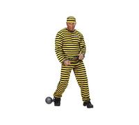 Déguisement - Prisonnier - Détenu - Rayures noir/jaune - Costume + chapeau - Taille XXL