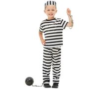 Déguisement prisonnier fille et garçon Voleur Braqueur Délinquant Professions - Noir 7-9 ans
