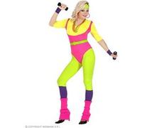W WIDMANN MILANO Costume d'entraîneuse d'aérobic Party Fashion – années 80, néon, sportive, kitsch