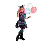 Déguisement - PTIT CLOWN - Clown Squelette Fille - 5-6 ans - Polyester - Ensemble 5 pièces 5-6 ans