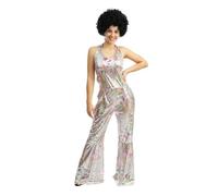Déguisement - PTIT CLOWN - Combinaison Disco Femme - Gris - Polyester - Léger et confortable L/XL