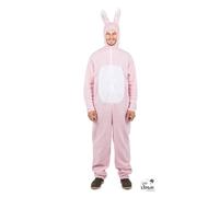 Déguisement - P'TIT CLOWN DÉGUISEMENT - Déguisement Lapin Rose Adulte - Taille unique - Peluche douce - Mixte S/M