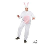 Generique – Déguisement P'TIT CLOWN Lapin en peluche – Capuche oreilles – Adulte L/XL Blanc