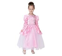 Déguisement - PTIT CLOWN - Déguisement Robe de Princesse Rose Enfant - Rose - 3 ans+ - Licence Disney 7-9 ans