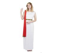 Déguisement - PTIT CLOWN - Romaine Femme - Polyester - Blanc - Robe, étole, couronne S/M