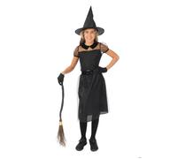 Déguisement - PTIT CLOWN - Sorcière Fille - Noir - 3-4 ans - Complet (robe chapeau gants ceinture) 3-4 ans