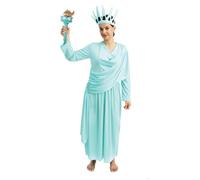 Déguisement - PTIT CLOWN - Statue de la Liberté Adulte - Polyester - Tunique bleu-ciel - Couronne L/XL