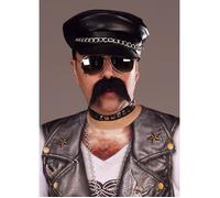 Déguisement Punk Rock Biker Noir - Chapeau Bonnet Années 80 avec Chaîne en Métal