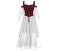 Déguisement Raiponce Adulte Moyen Age Mariée Elegante Sorciere Renaissance Adulte Sorcière Malefique Robe Noire Femme Tenue Duo Deguisement Halloween Costume de Pirate Femme 5XL