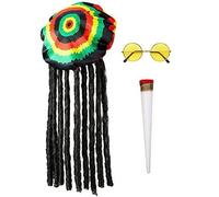 "RASTAFARI" (tam with dreadlocks, glasses, joint) -
