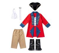 Déguisement Redcoat Garçons Ensemble Cosplay Halloween Médiéval pour | costume de scène pour une représentation pour Parade d'Halloween Représentation Scolaire Pièce de Théâtre
