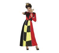 FIESTAS GUIRCA Déguisement Reine de Cœur Femme - Robe Longue Reine - Déguisement Reine des Contes de Fées pour Femme Taille M