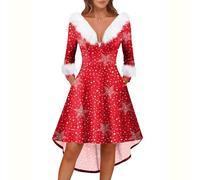 Deguisement Renne Femme Tenue Mere Noel Robe Violette Paillette Nouvel Sequin Velours Farceur Chaude Ceremonie Lutin Hiver Mere Glamour Sapin Classique Robe Femme Noel L