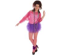 Déguisement Rétro Années 80 Fuchsia Pour Femme Multicolore