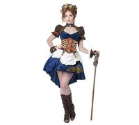 Déguisement Rétro Futuriste Steampunk Femme - Taille: Xs (36/38) Bleu