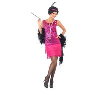 Déguisement robe charleston rose adulte 40/42 - SMIFFY'S - Années folles - Paillettes et franges