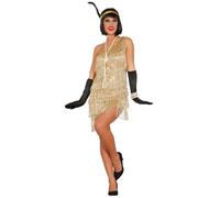 Déguisement Robe Dorée À Franges Gatsby Femme Or
