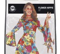 Déguisement Robe Flower Power Hippie Femme Multicolore