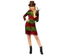 Déguisement Robe Freddy Kruger Femme Rouge, Bordeaux
