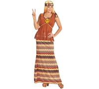 Déguisement Robe Hippie Longue Femme Small Orange