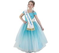 Déguisement Robe Miss France bleue 140 cm