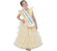 Déguisement Robe Miss France dorée 128 cm