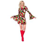 Déguisement - Robe Rouge Groovy - Motifs Psychédéliques - Femme - Adulte L