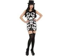 Déguisement robe sequins tête de mort femme Halloween Small G