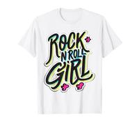 Déguisement Rock N Roll Fille Graffiti Rock Music Rose Jaune T-Shirt