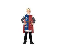 Smiffys Costume roi Arthur médiéval, Rouge, avec tunique, cape et couronne