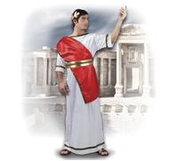 Déguisement Romain Maximus - Toge blanche en velours avec drapé rouge - Adulte - BOLAND L