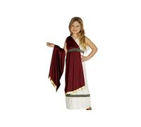Fiestas Guirca – Déguisement Romaine Fille (3-4 ans) – Tunique, Cape et Ceinture – Grenat et Beige