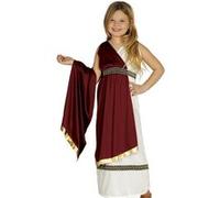 Fiestas Guirca – Déguisement Romaine Fille (3-4 ans) – Tunique, Cape et Ceinture – Grenat et Beige